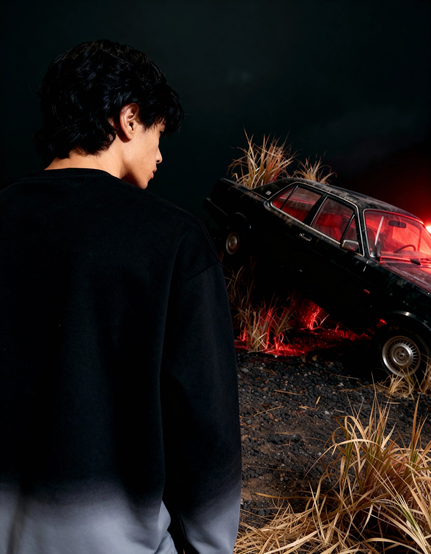 JUDAS [HAND-SPRAYED SWEATSHIRT] BLACK+RED / XS