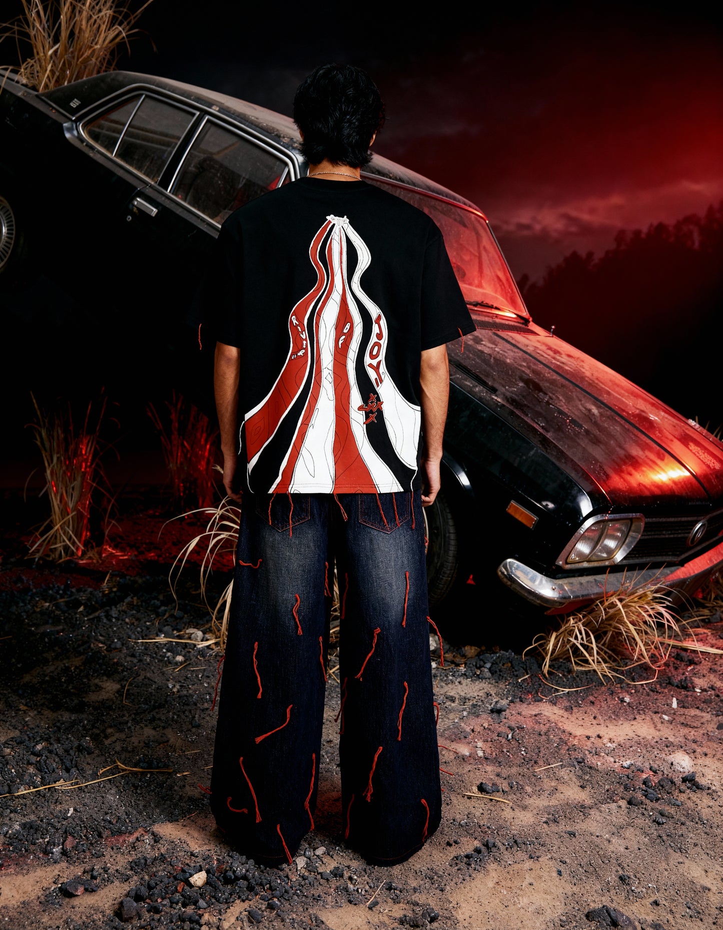 DRIP [HAND-EMBROIDERED BAGGY JEANS]