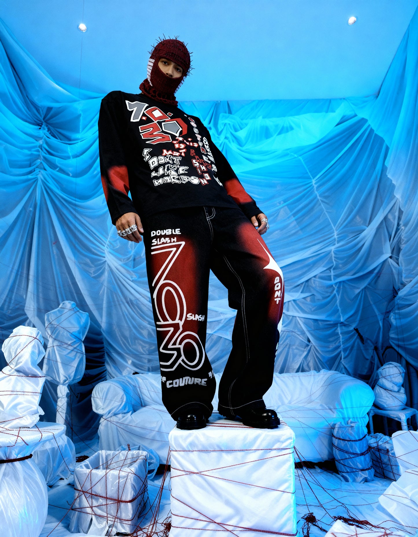 RANSOM [FULL-SLEEVE DISTRESSED T-SHIRT]