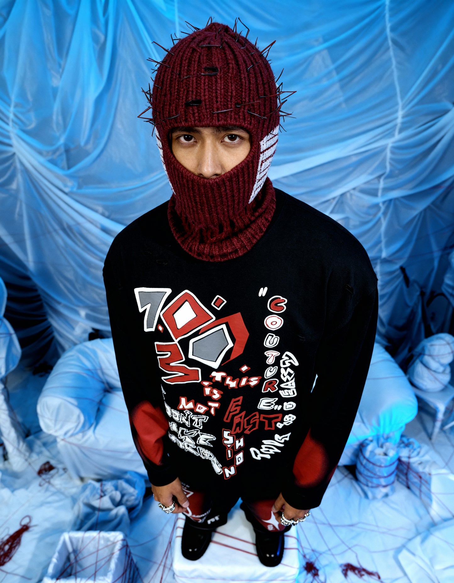 RANSOM [FULL-SLEEVE DISTRESSED T-SHIRT]