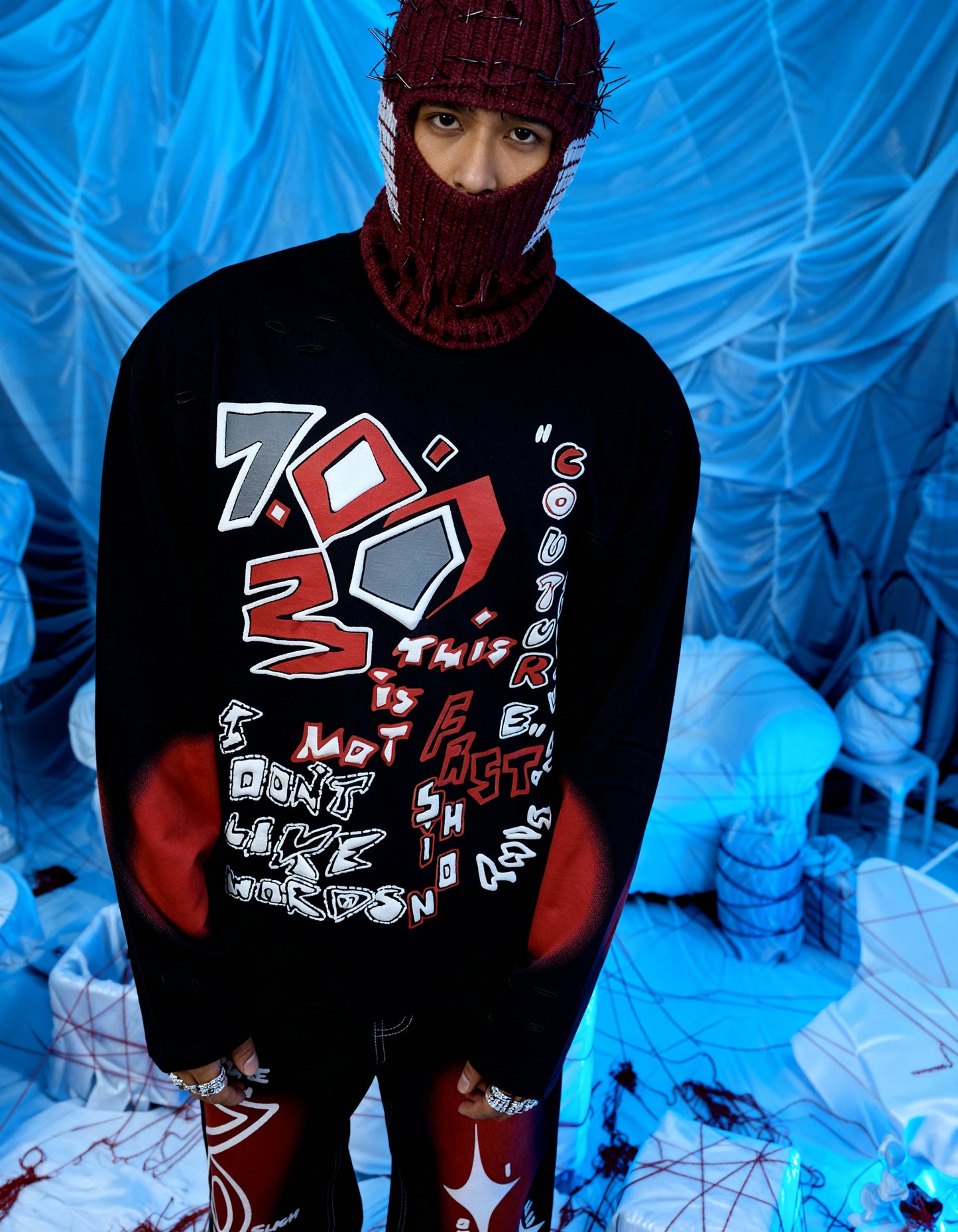 RANSOM [FULL-SLEEVE DISTRESSED T-SHIRT]