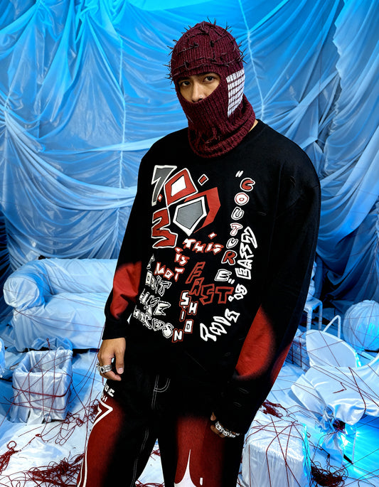 RANSOM [FULL-SLEEVE DISTRESSED T-SHIRT]